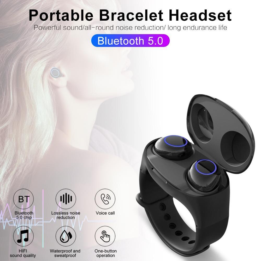 TWS Bluetooth Earbuds with Charging Wristband Case
