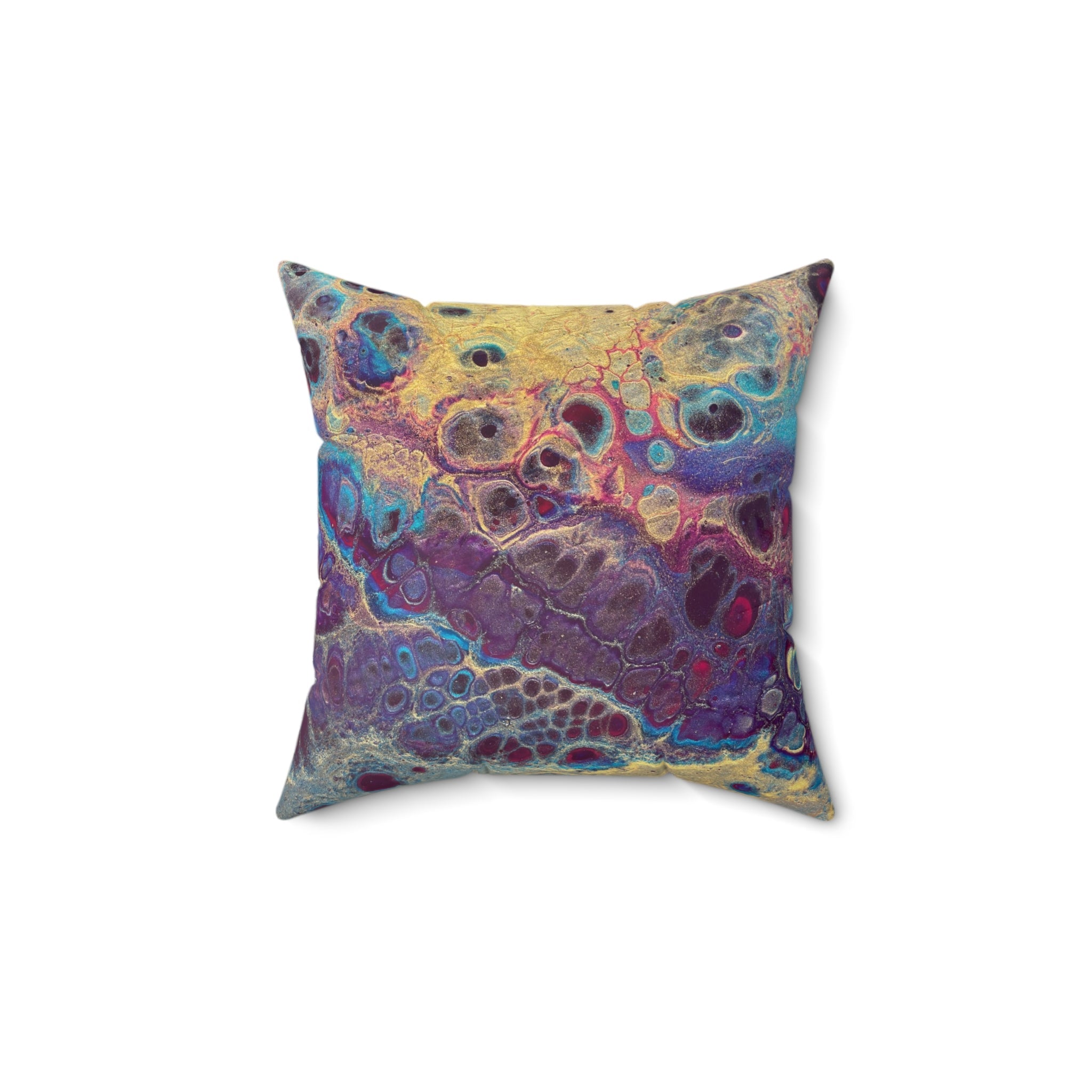 Bespattered Facade Bejeweled Faux Suede Square Throw Pillow | 4 Sizes
