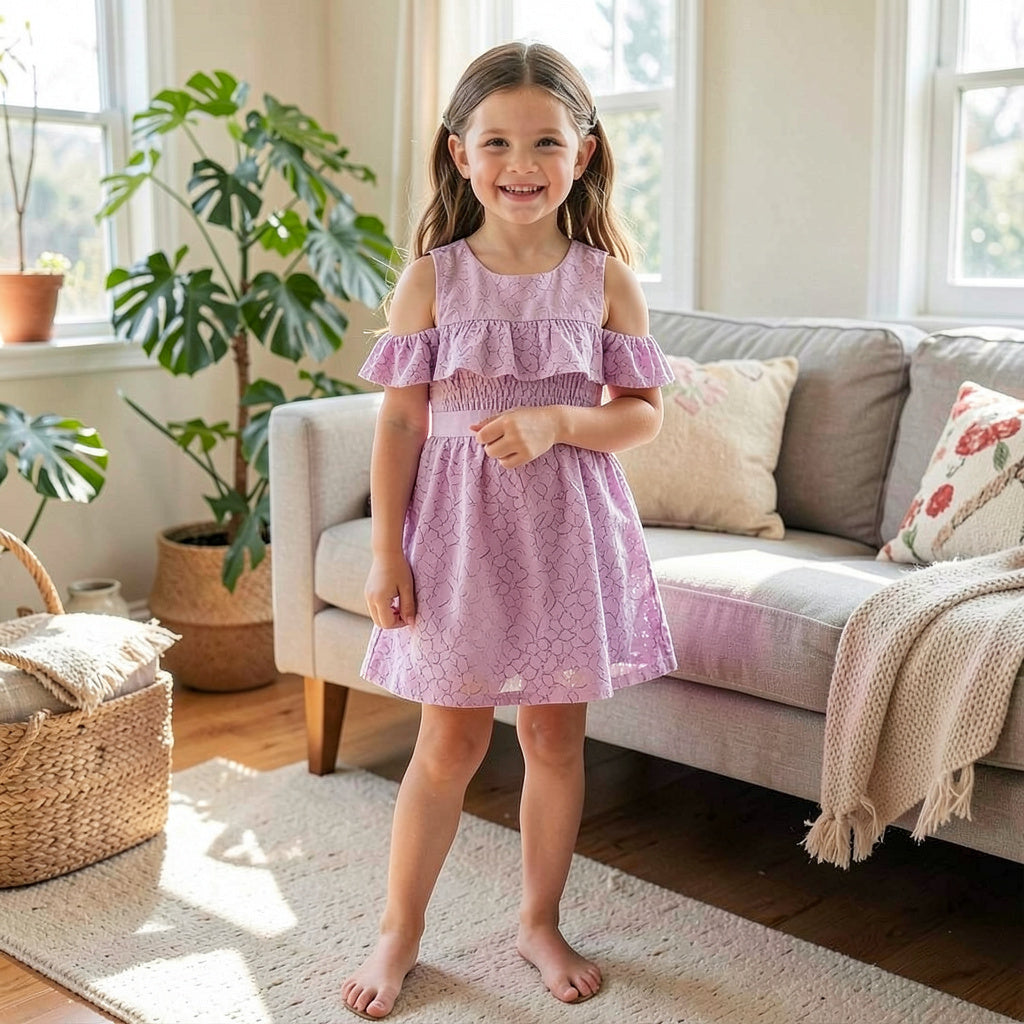 Epic Threads Toddler Girls Floral Lace Dress, Purple, Size 3T
