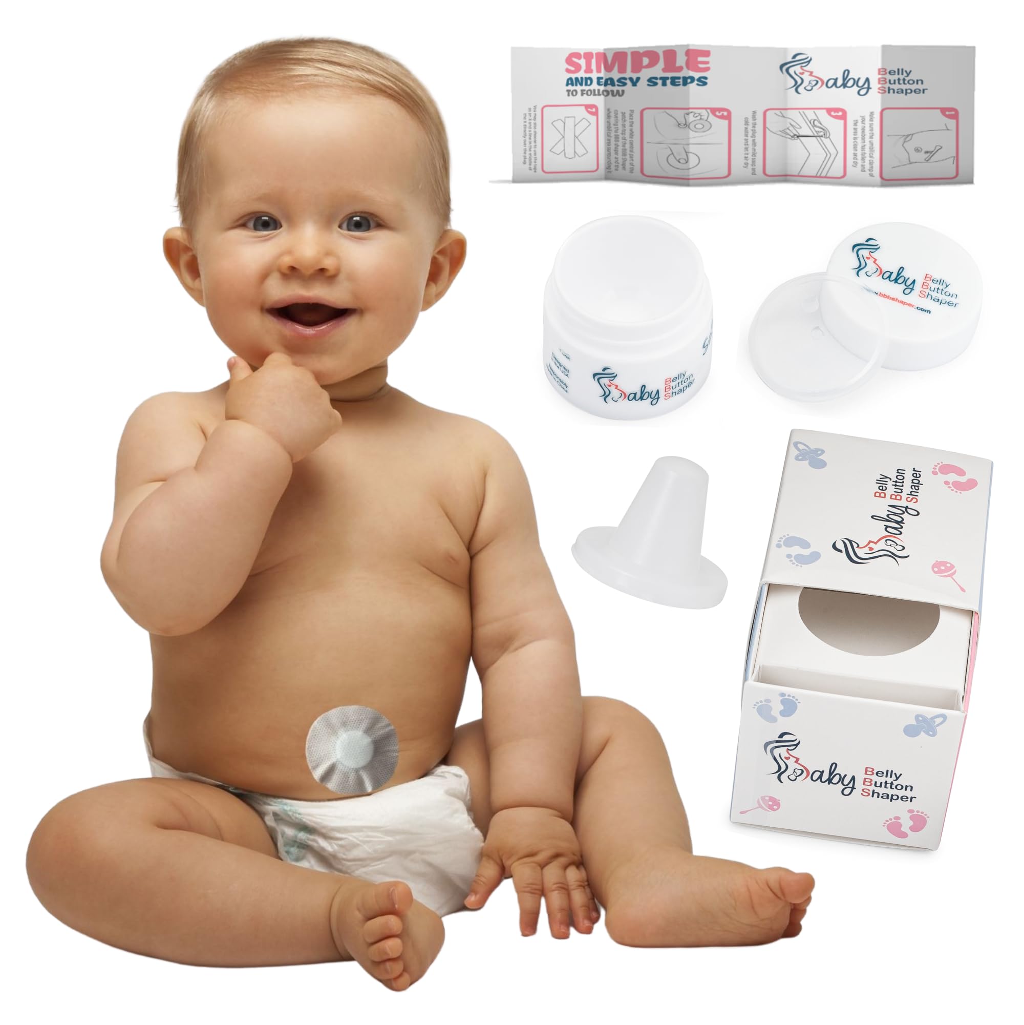 Patented-Baby Belly Button Shaper Plug- Baby Belly Band - Hernia Belt - Baby Belly Button Band - Umbilical Hernia Belt Baby - Baby Stomach Band - Baby Essentials - Newborn Care - No Patches