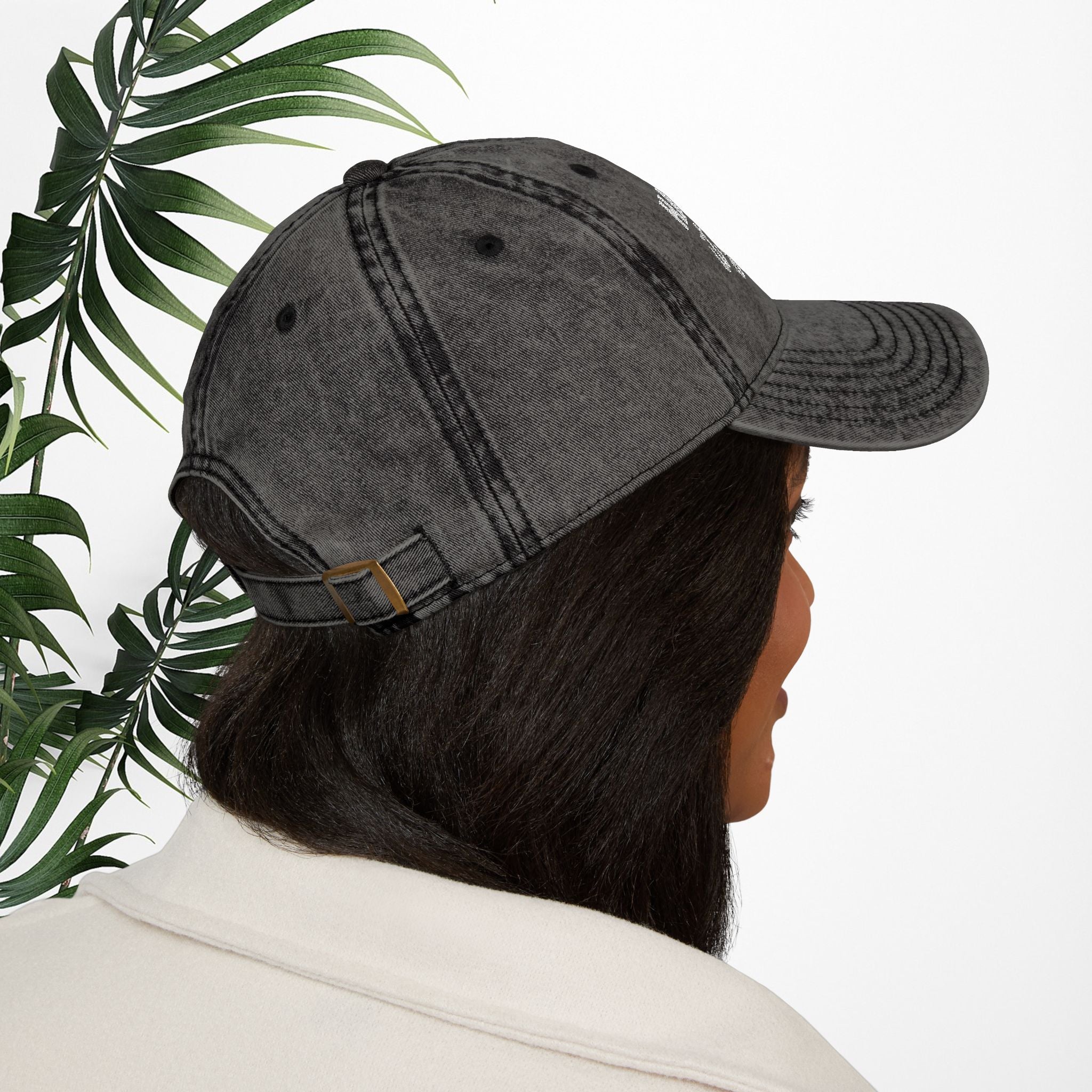 Bespattered Facade "Hang in There" White Embroidered Vintage Cap