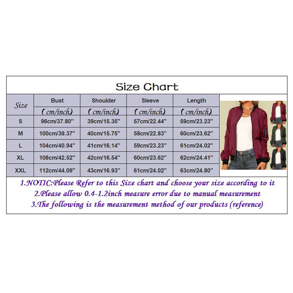 Fashionable Women's Solid Color Bomber Jacket for Casual Wear