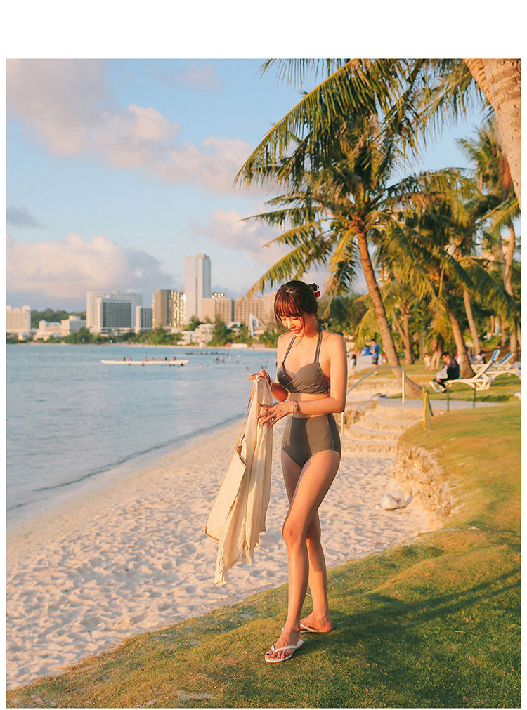 Korean 2020 New High-Waisted Bikini Swimwear Set
