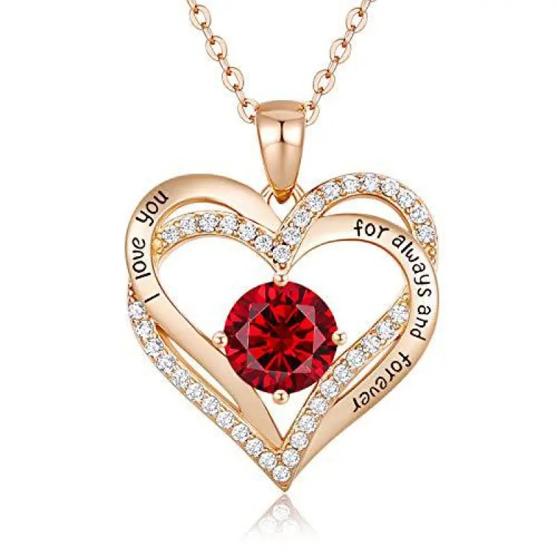Diamond Zircon Heart Pendant Women's Clavicle Necklace