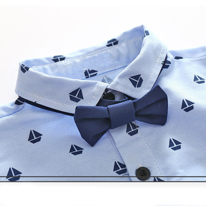Boys' Bow Tie Vest and Long Sleeve Romper Set
