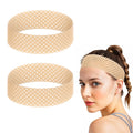 TIESOME Adjustable Silicone Wig Headband Grip 2 PCS Wig Grip Band Adjustable Elastic Fixed Non Slip Wig Straps Women Men Wig Bands Sweat-Proof Hold Wig Cap Hairband for Keeping Wig in Place(Beige)