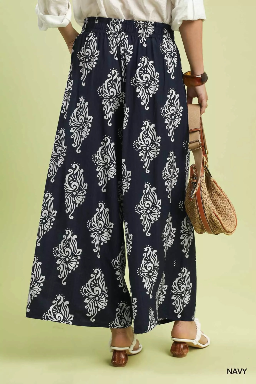 Umgee Abstract Print Wide Leg Pants