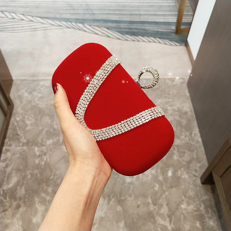2020 Velvet Clutch Evening Bag with Rhinestones