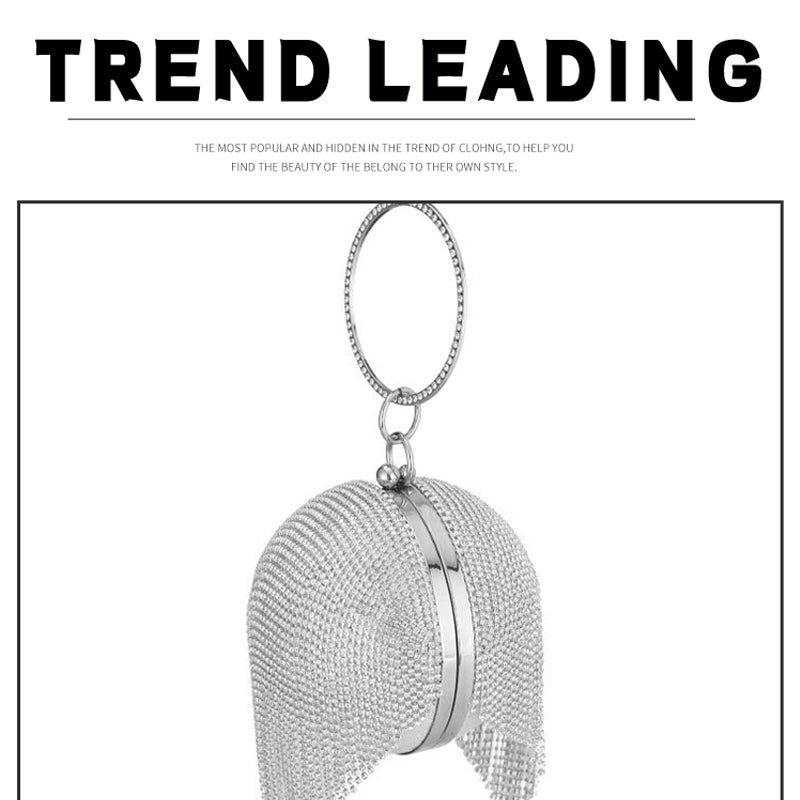 Diamond-Encrusted Spherical Evening Bag Handbag