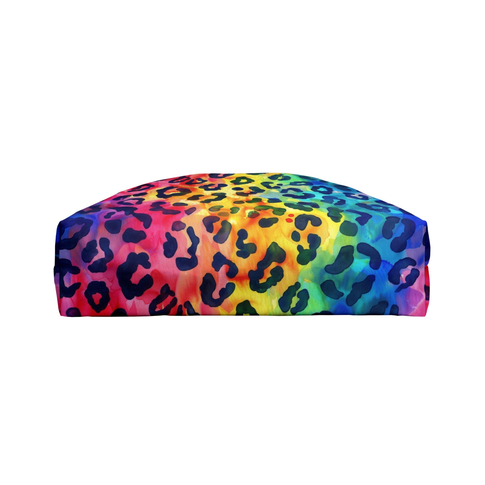 Bespattered Facade Rainbow Watercolor Leopard Weekender Beach Tote Bag