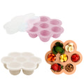 WAJIAYON Baby Food Storage Container Silicone Baby Food Freezer Tray with LidSilicone Baby Fruit Food Feeder Teether Tray Baby Food Storage Container Ice Cube Tray Maker for Homemade Baby Food-Pink