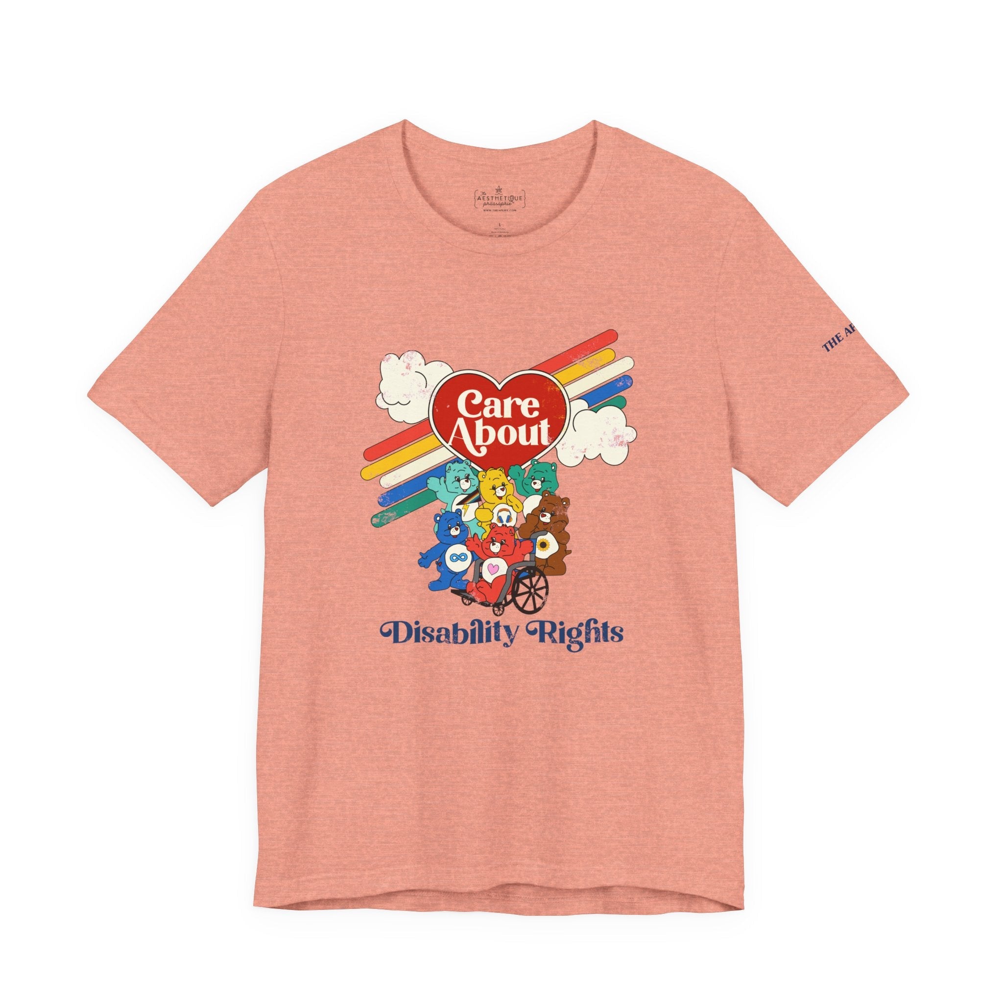 Care About Disability Rights - Retro 80s Vibe - Unisex Jersey Short Sleeve Tee