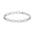 14K White Gold 1.00 Cttw Paperclip Link Bracelet
