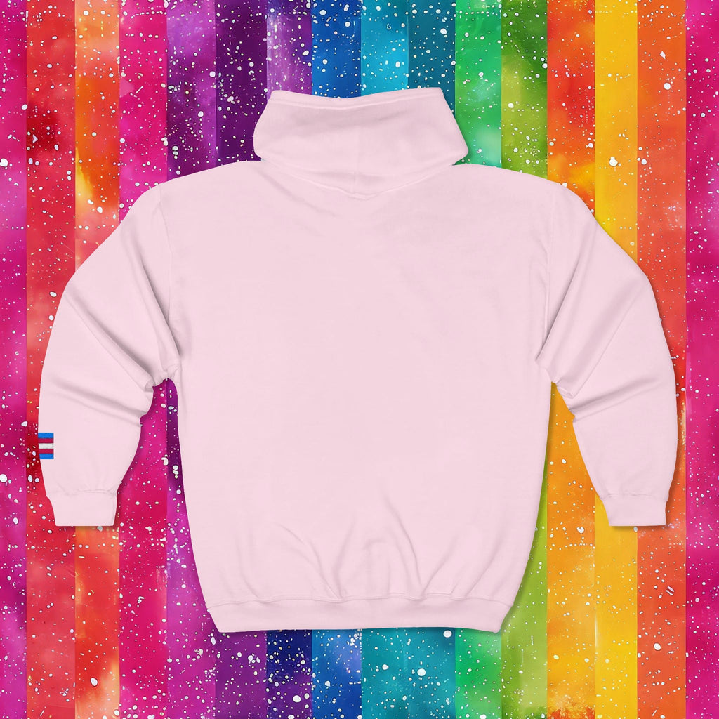 Bespattered Facade Protect the Dolls LGBTQ+ Pride Trans Support Embroidered Full-Zip Hoodie