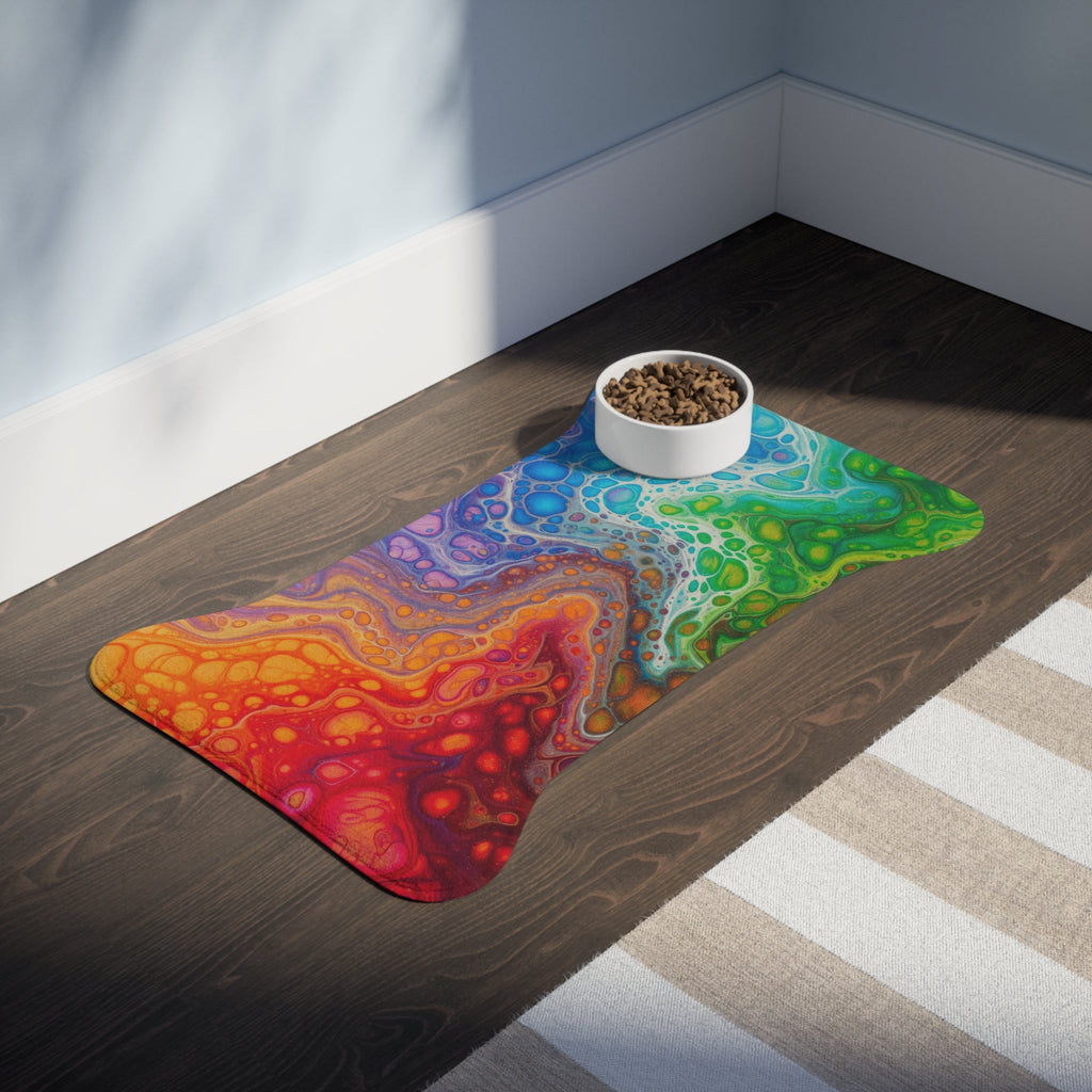 Bespattered Facade Colorful Flow Pet Feeding Mats (3 Shapes)
