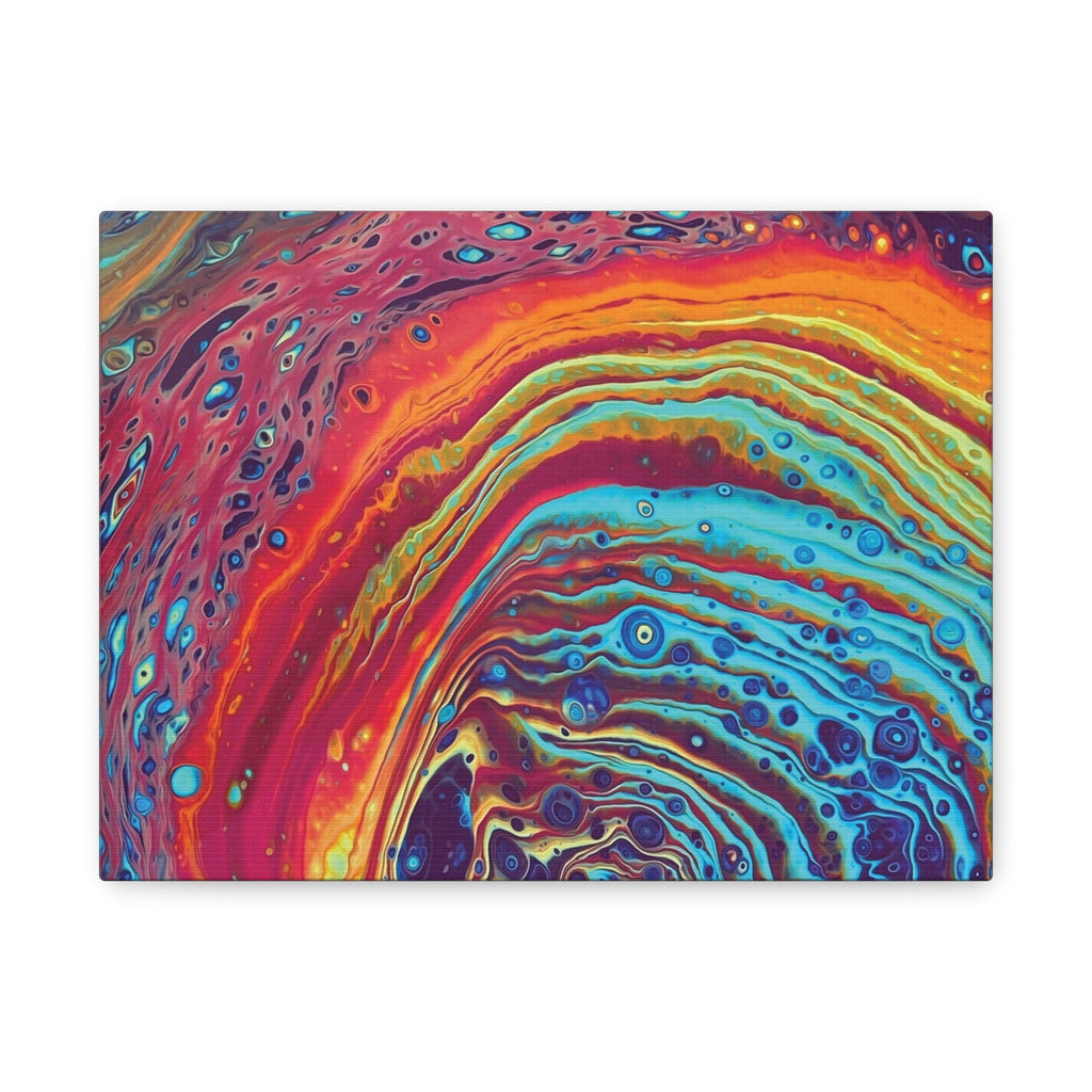 Bespattered Facade Rainbow Rings Stretched Matte Canvas Art Prints | Multiple Sizes