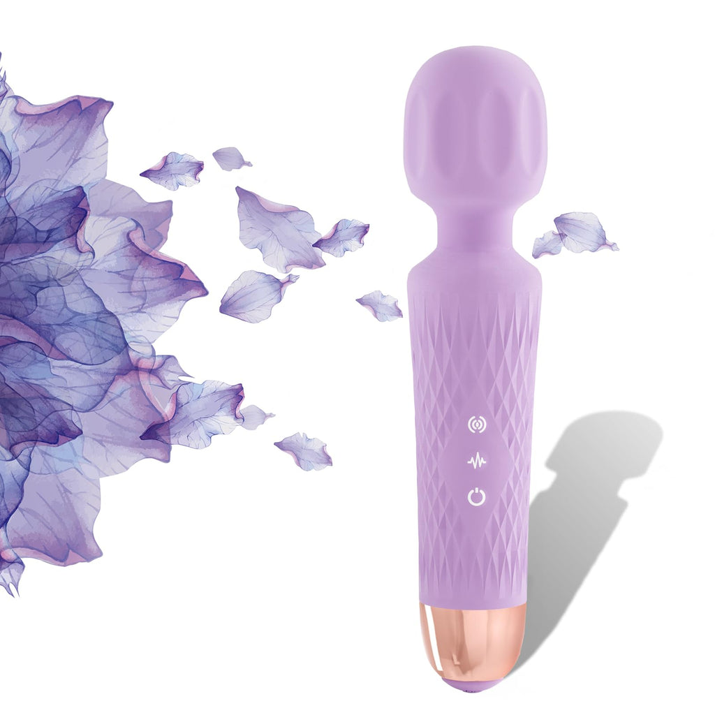 Niclove The Original 3-in-1 Personal Massager - Cordless 2 hrs Continuous Vibration - Quiet & Waterproof - Vibrating Wand for Neck Back Pain Tension Relief & Muscle Soreness (Purple)