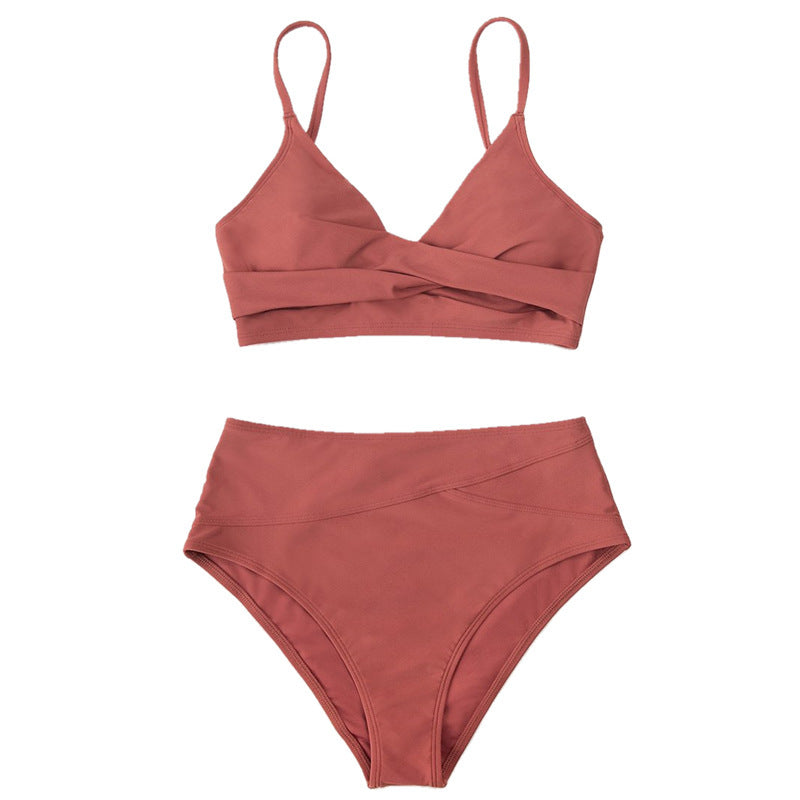 New Women's High-Waisted Bikini Set - Crossback Style