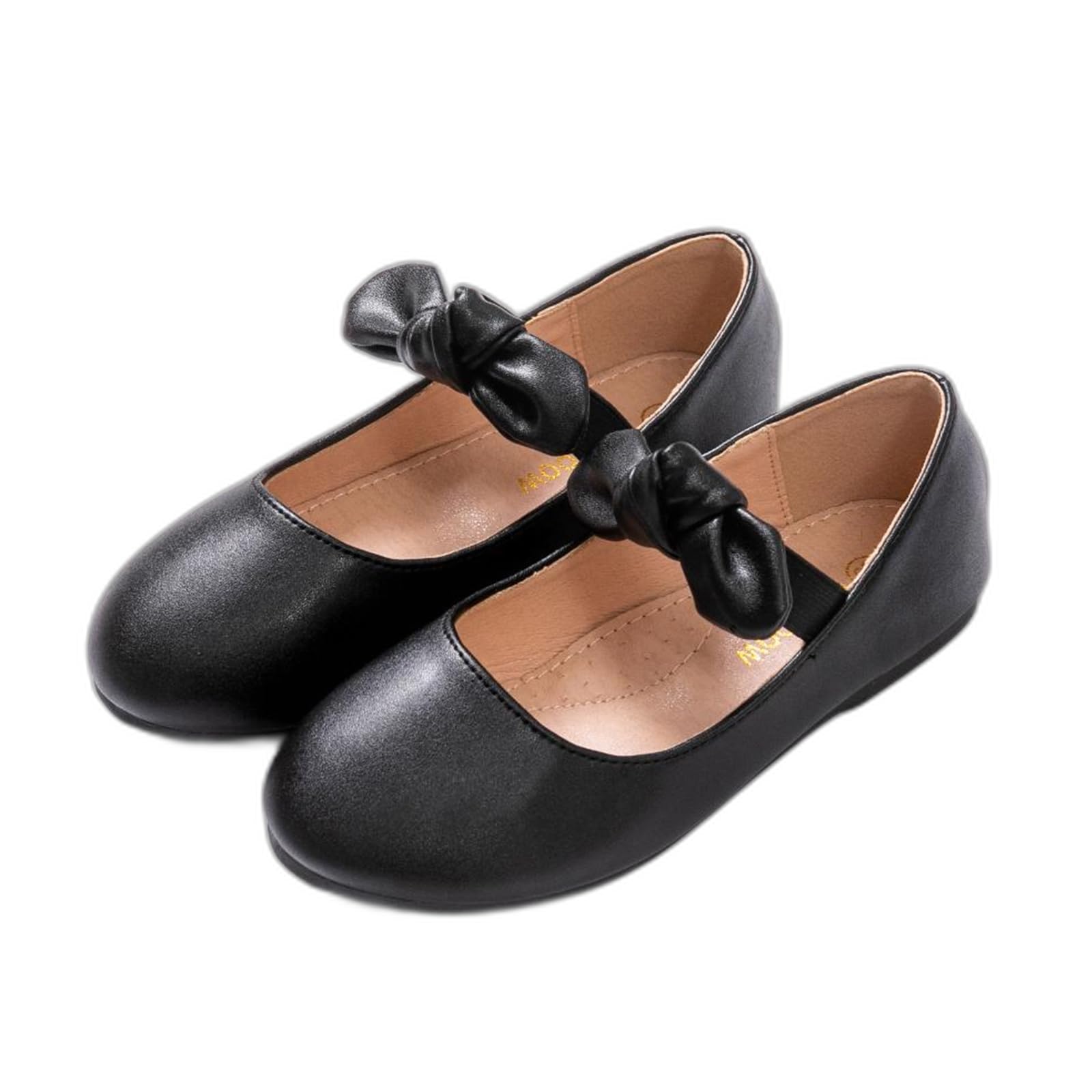 Naihoow Girls Ballet Flats Dress Shoes Mary Jane Wedding Party Shoes Flower Bridesmaids Princess Shoes Black Flats Size 3