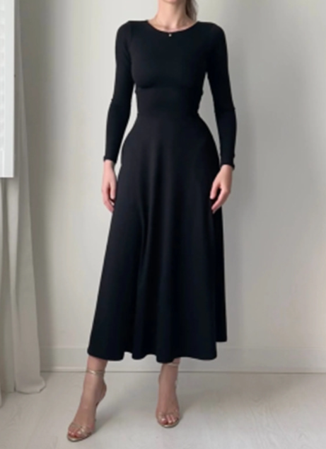 Women Elegant Long Sleeves Dress
