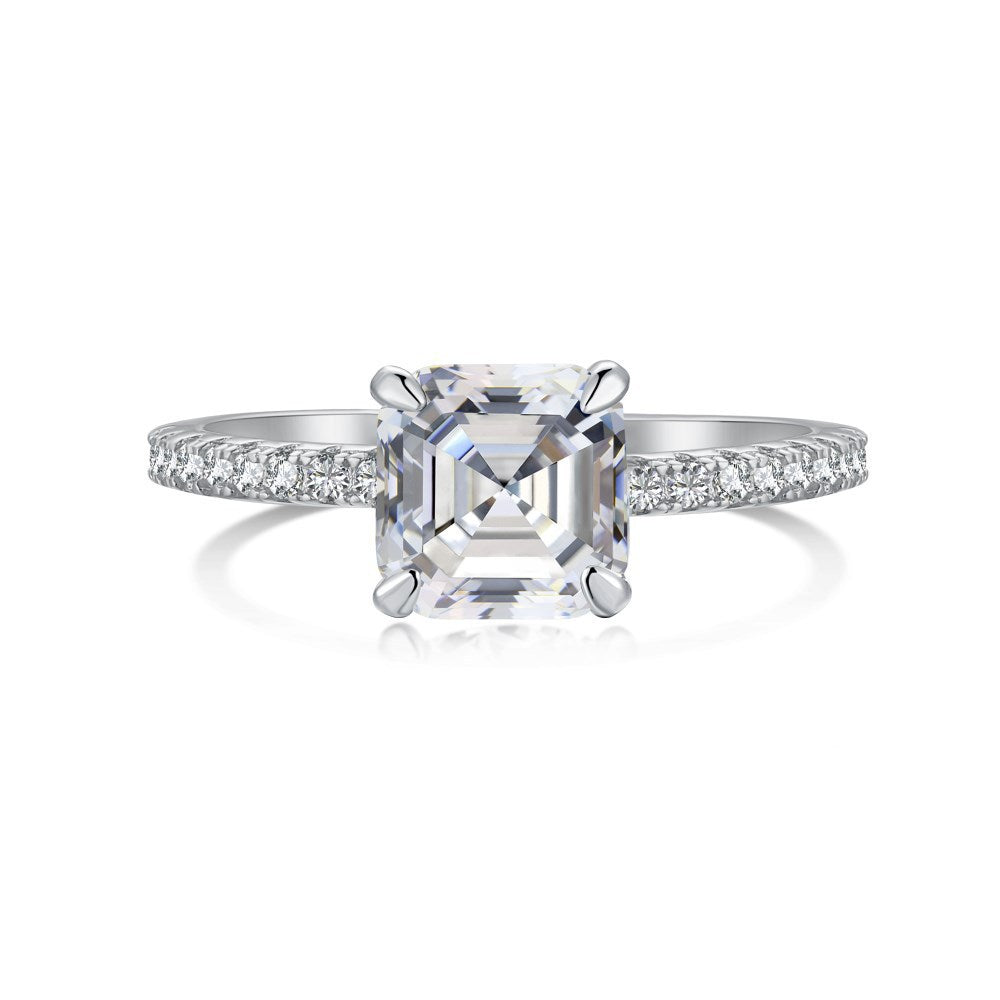 S925 Sterling Silver Ring with High Carbon Diamond