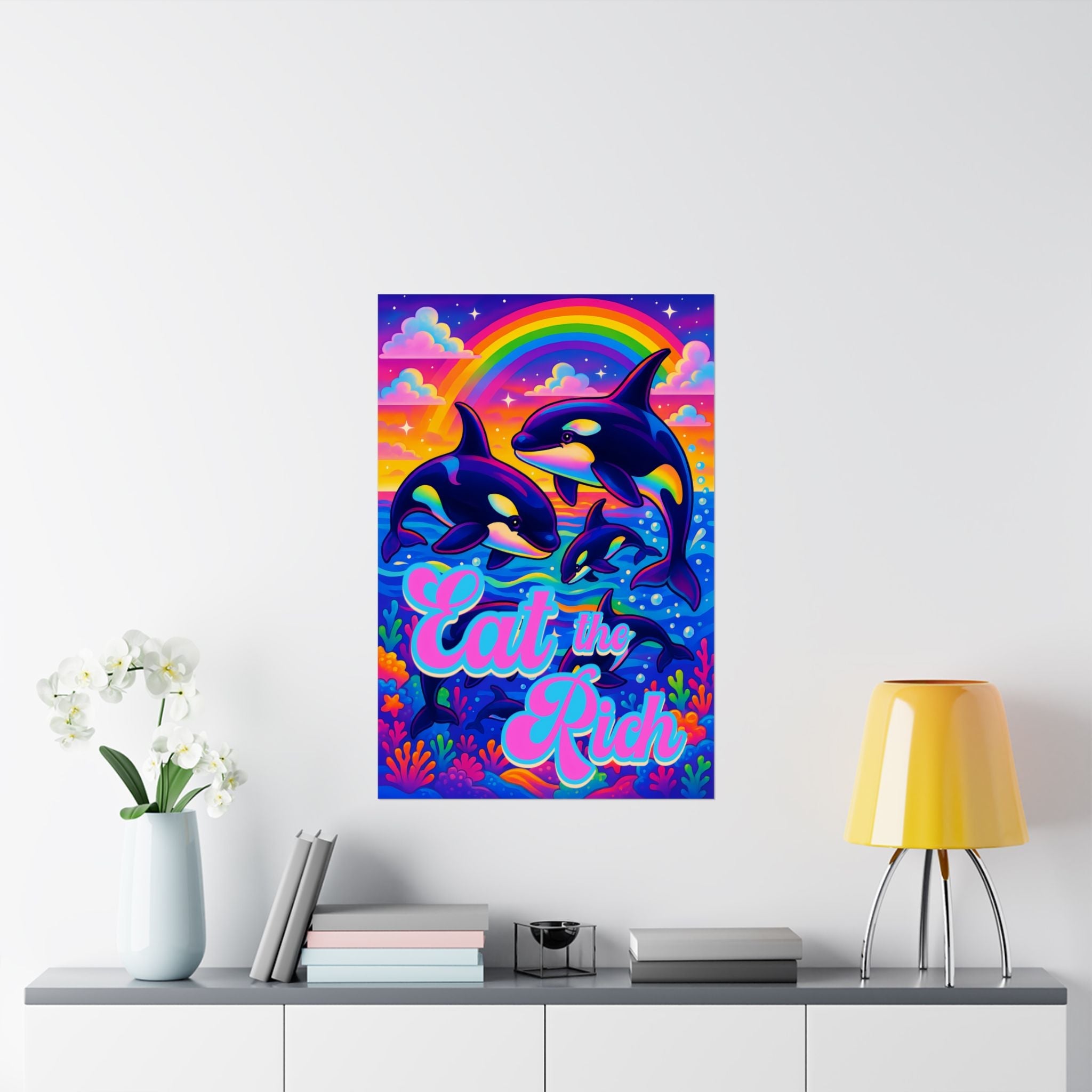 Bespattered Facade Eat the Rich Orcas Rainbow Giclée Archival Matte Paper Prints
