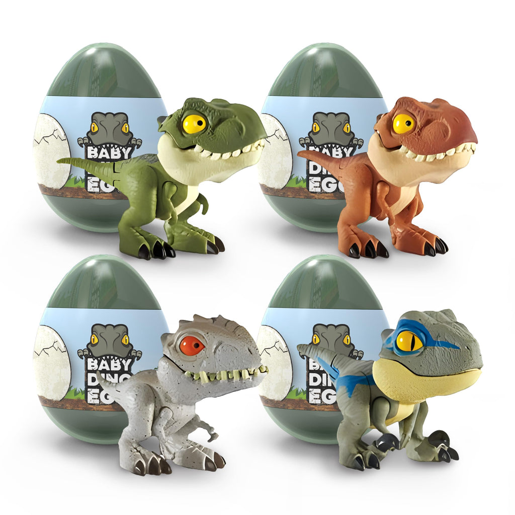 Emobii Kids Dinosaur Toys Baby T-Rex Dino Eggs Small Egg Toys Perfect Dinosaur Toys for Toddlers and Kids 4X Mixed Color Toy Dino Eggs (Colors Shipped at Random) (Dinosaur 4 Pack)