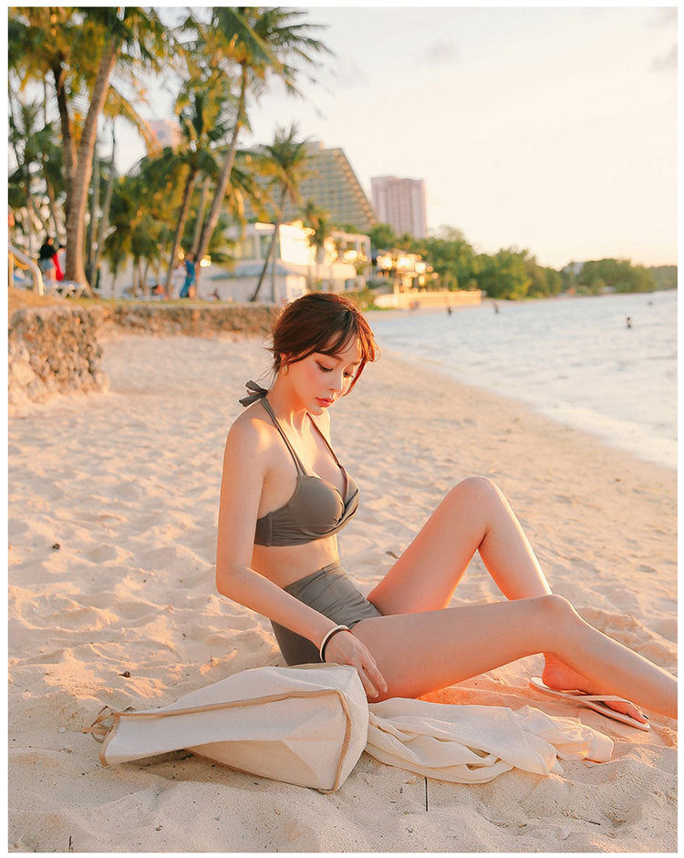 Korean 2020 New High-Waisted Bikini Swimwear Set