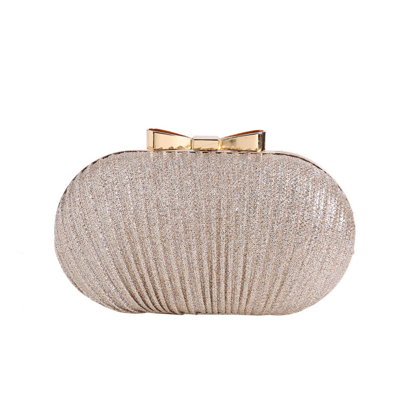 Fashion Evening Pleated Bow Tie Clutch Bag