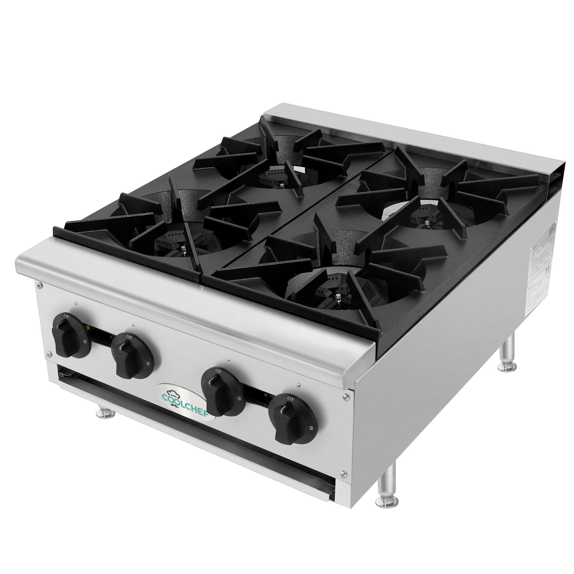 100,000 BTU Commercial Gas Hot Plate 4 Burner NG LP