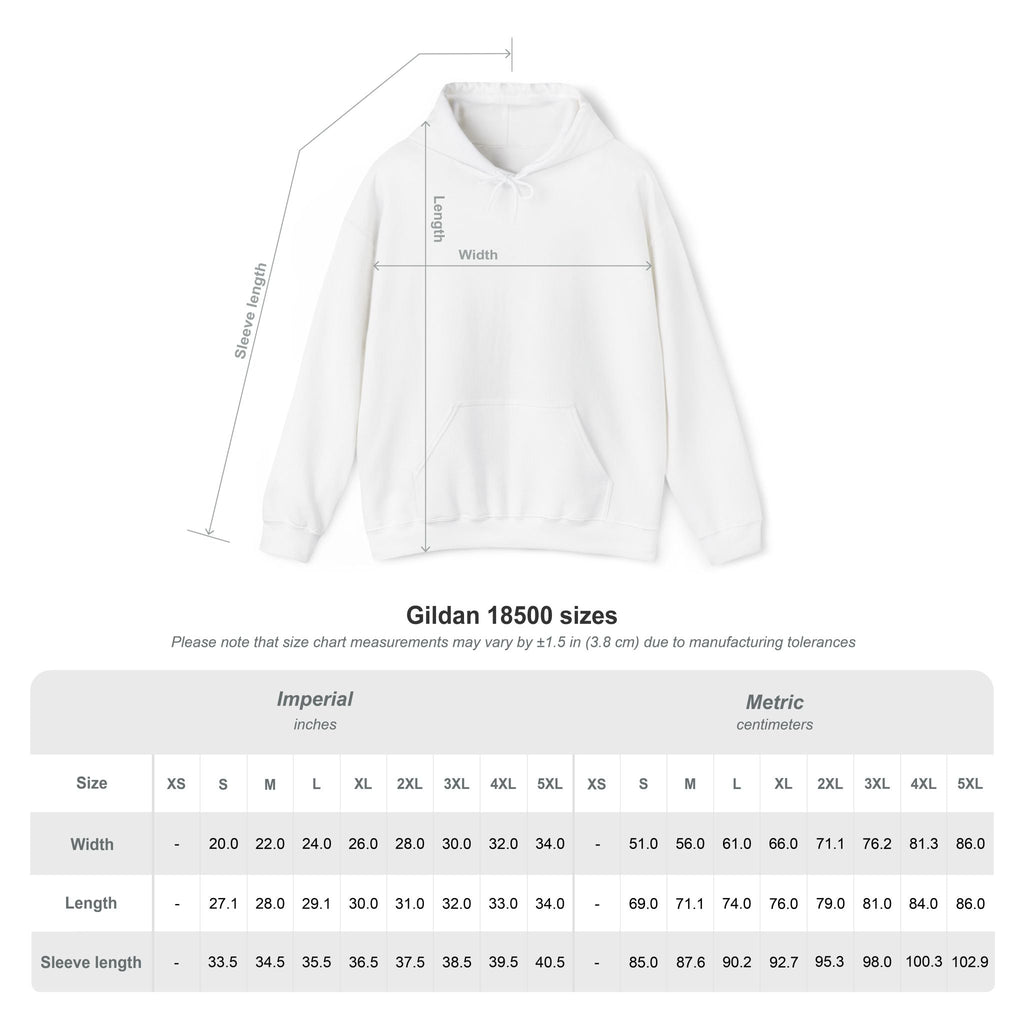 Bespattered Facade "All the Colors" Rainbow Block Embroidered Unisex Heavy Blend™ Hooded Sweatshirt