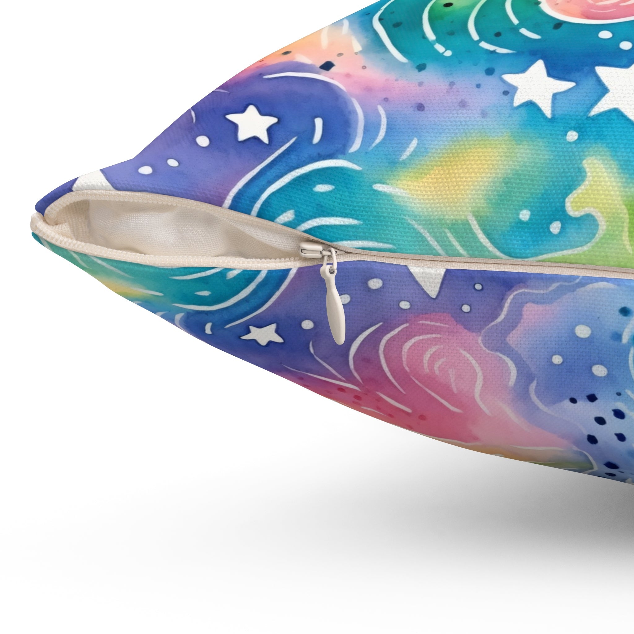 Bespattered Facade Rainbow Skies Square Throw Pillow | 4 Sizes