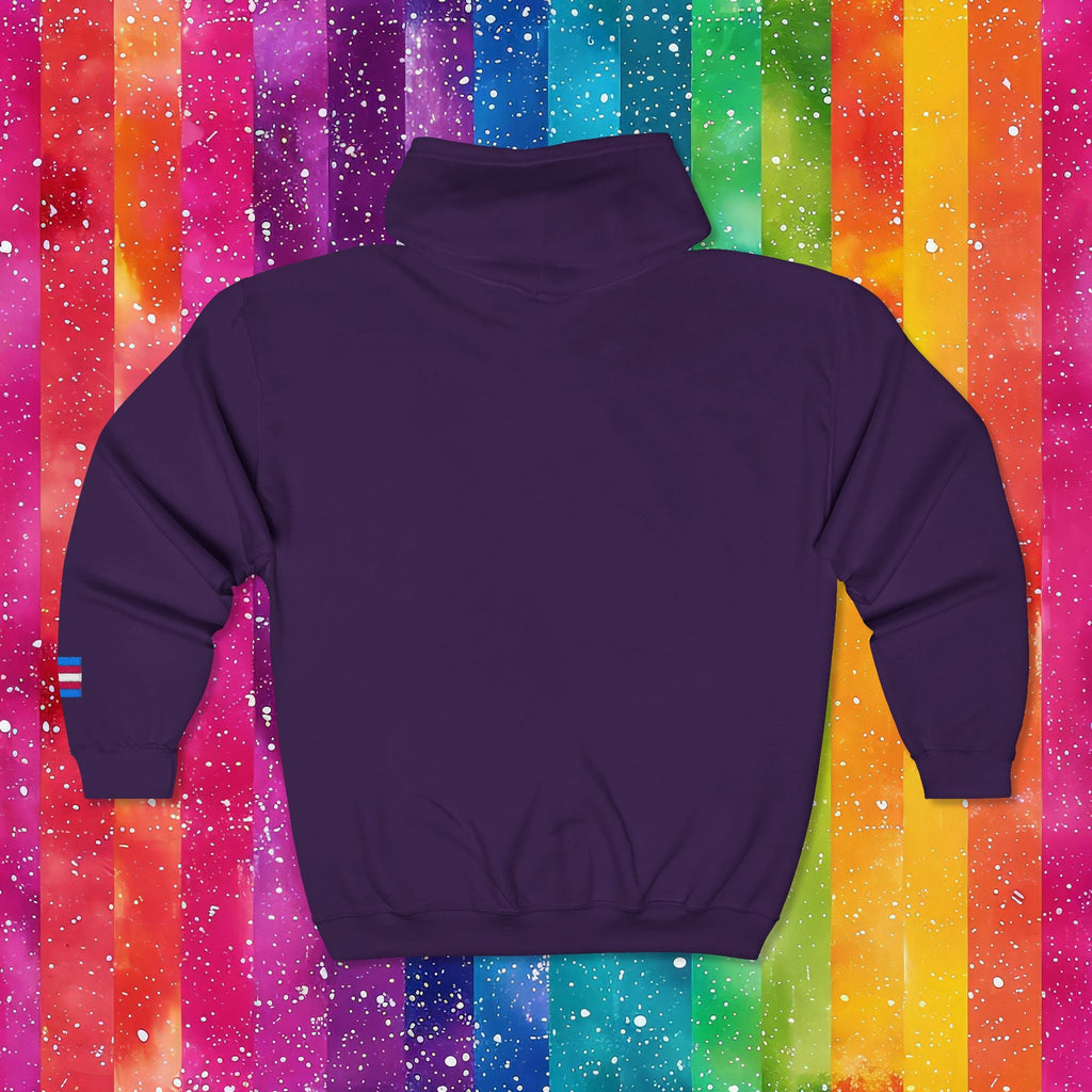 Bespattered Facade Protect the Dolls LGBTQ+ Pride Trans Support Embroidered Full-Zip Hoodie