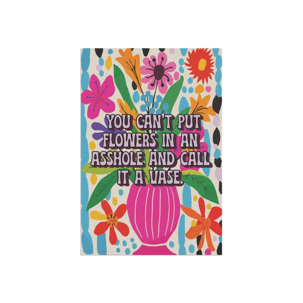 Bespattered Facade Flower Vase Floral Garden Flag
