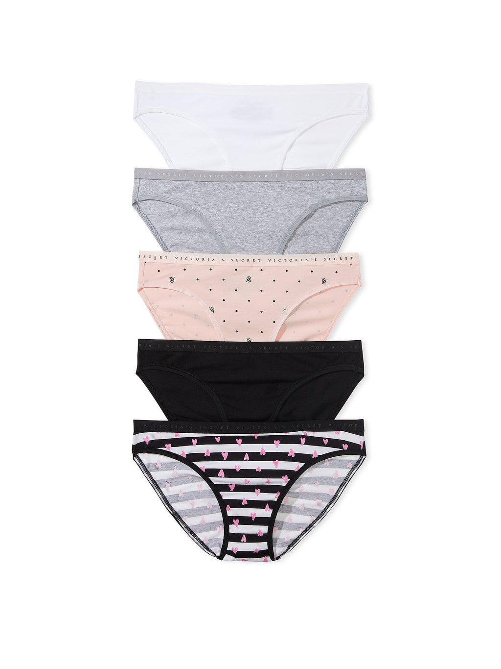 Victorias Secret Womens Cotton Bikini Underwear Moderate Coverage Panties for Women Multi Pack New Neutrals Mix (L)