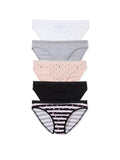 Victorias Secret Womens Cotton Bikini Underwear Moderate Coverage Panties for Women Multi Pack New Neutrals Mix (L)