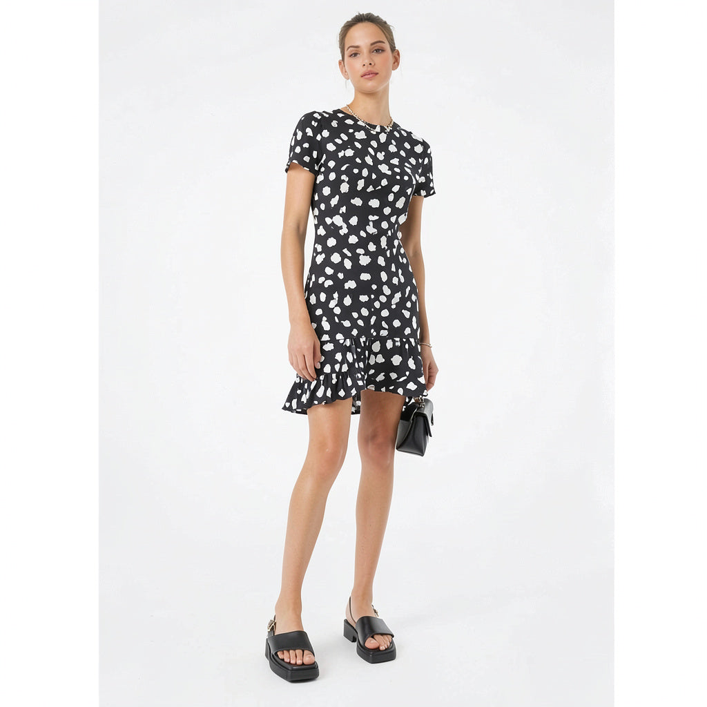 Michael Kors Petal Crepe Ruffle Dress, Size Small