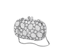 Metallic Shell Evening Clutch Bag with Rhinestones