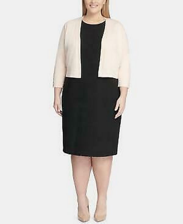 Tommy Hilfiger Women's 3/4 Sleeve Open Cardigan Sweater, Pink ,Size 3X