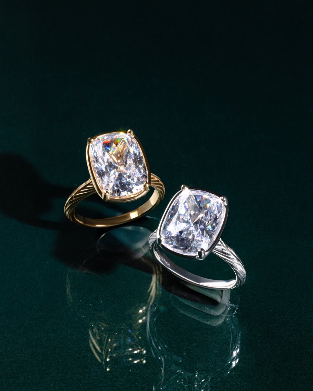Sterling Silver Elongated Cushion Cocktail Ring 4ct & 8ct