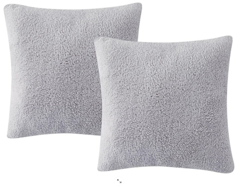 Birch Trails Solid Sherpa Set of 2 Decorative Pillows 18 x 18