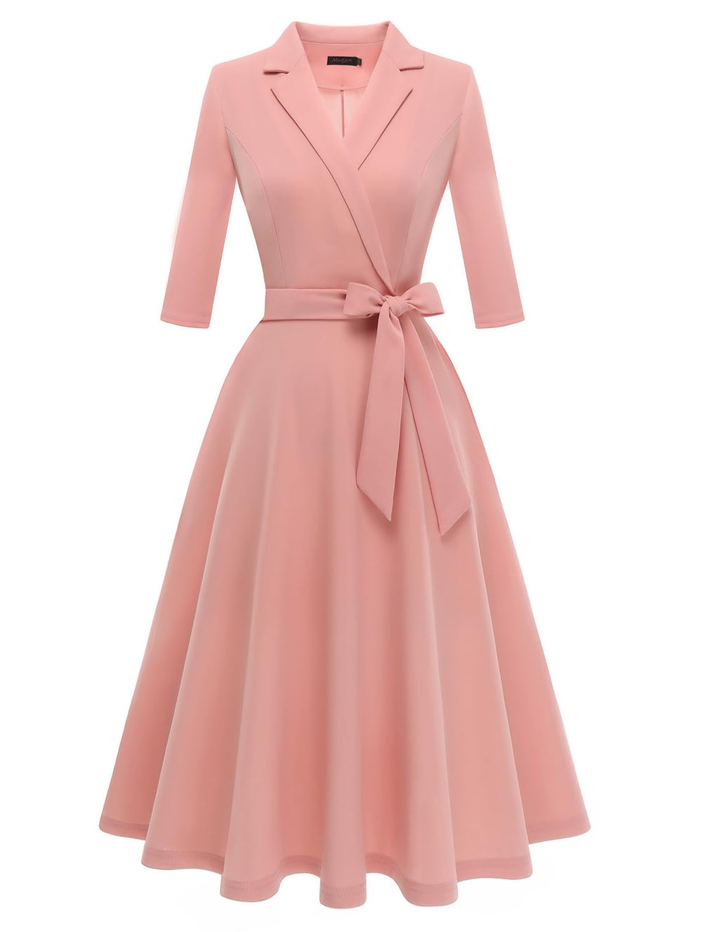 Meetjen Semi-Formal Dresses for Women Evening Party Tea Length Swing Graduation Prom Dress Wedding GuestBlush3XL