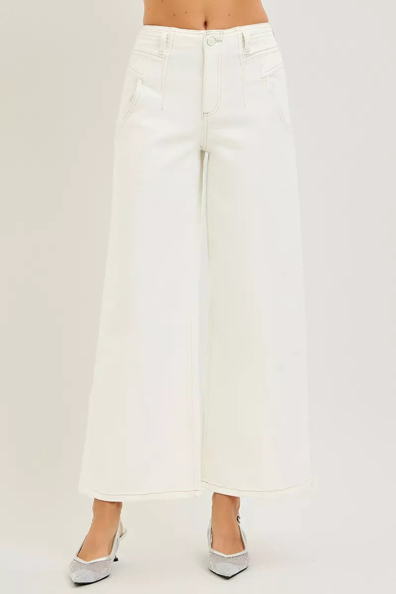 RISEN High Rise Ankle Wide Pants