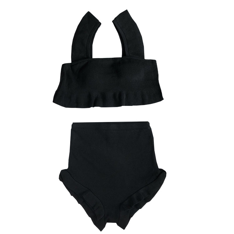 2020 New Korean Style Knitted Bikini with Ruffle Edge