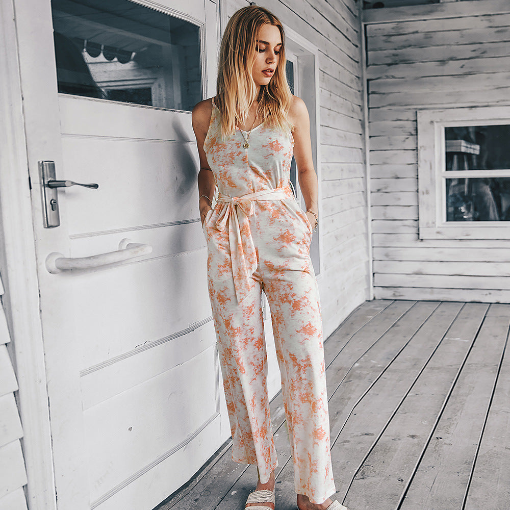 2020 Summer Women's Designer Casual Wide Leg Jumpsuit