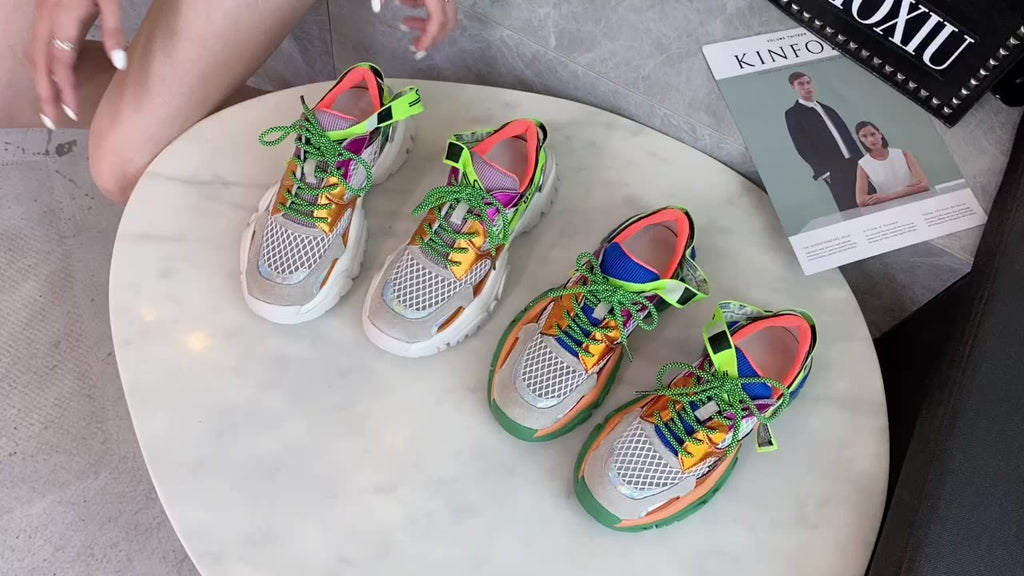 Women's 2020 New Breathable Sports Shoes with Rainbow Sole