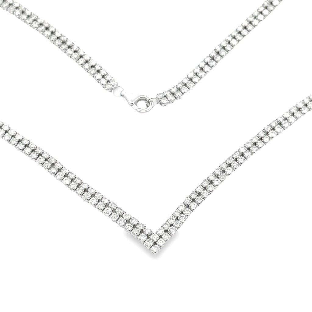 7.00ct Diamond Tennis Necklace 14KT White Gold