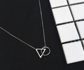 Triangle and Round Pendant Clavicle Chain Necklace