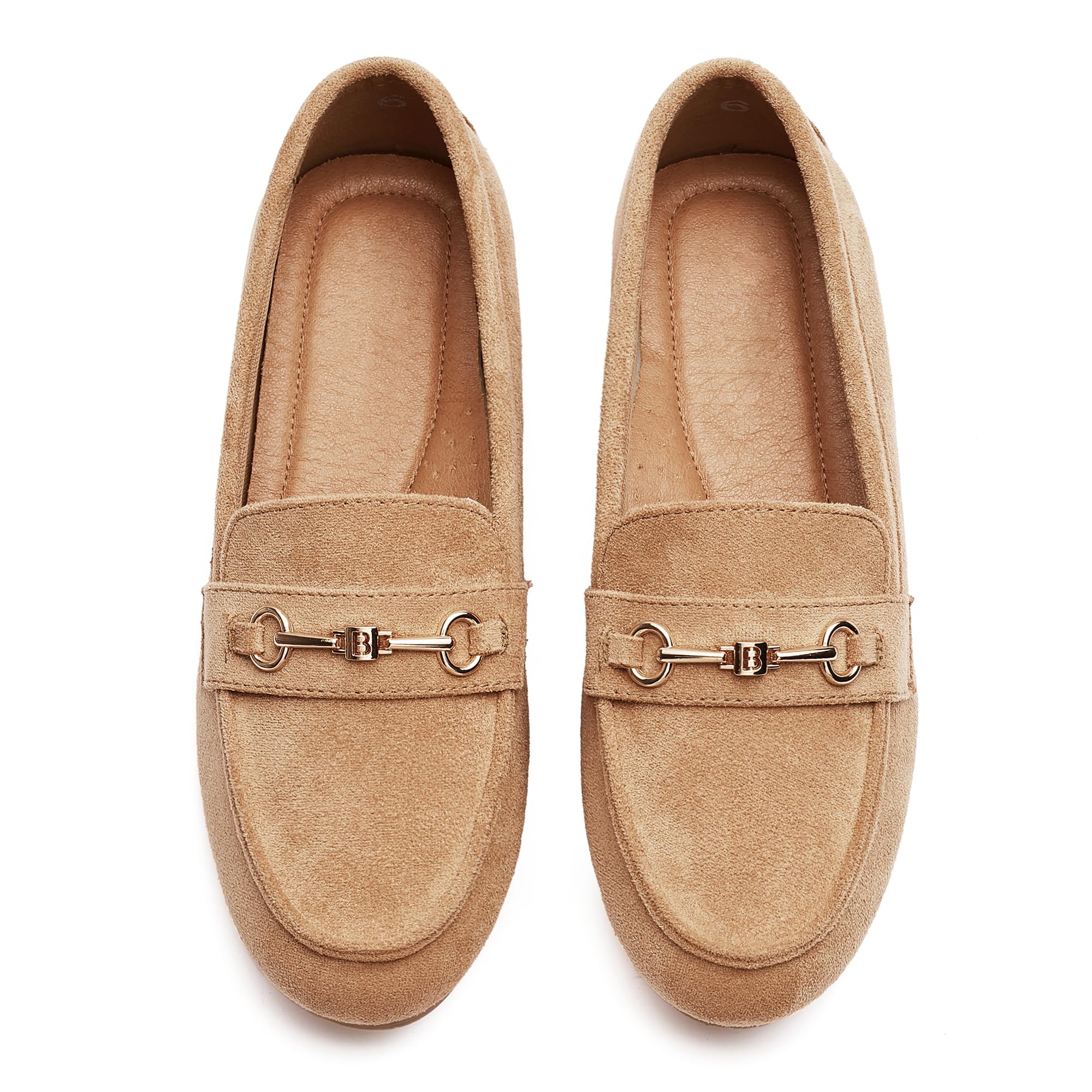BGSTGUDS Womens Wide Loafers Shoes Cute Dressy Shoes Ladies Comfort Slip Ons Work Shoes Beige Size 10W