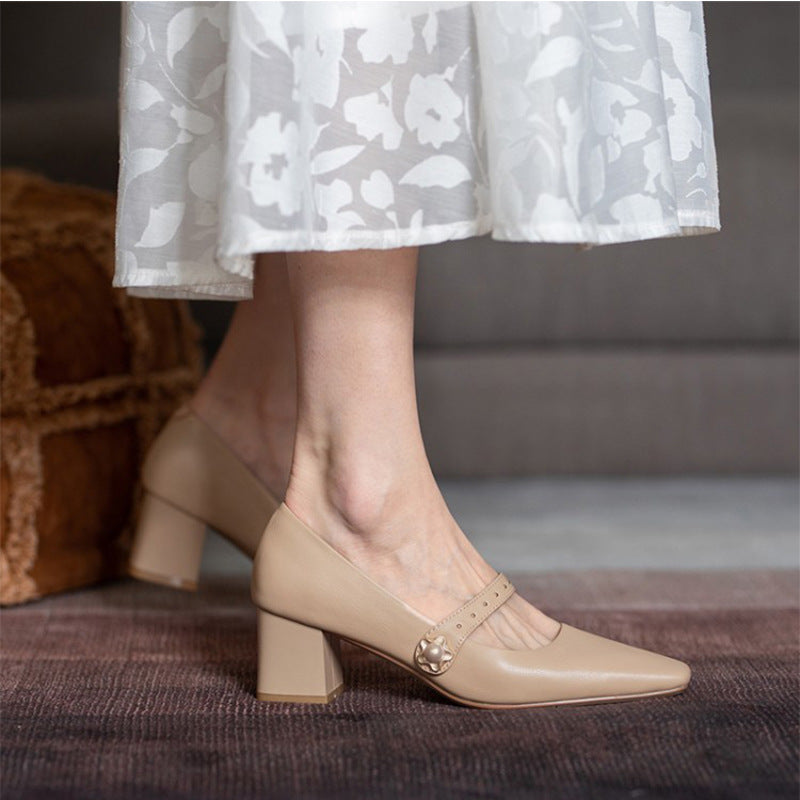2020 New Women's Leather Mary Jane Heels (Retro Style)
